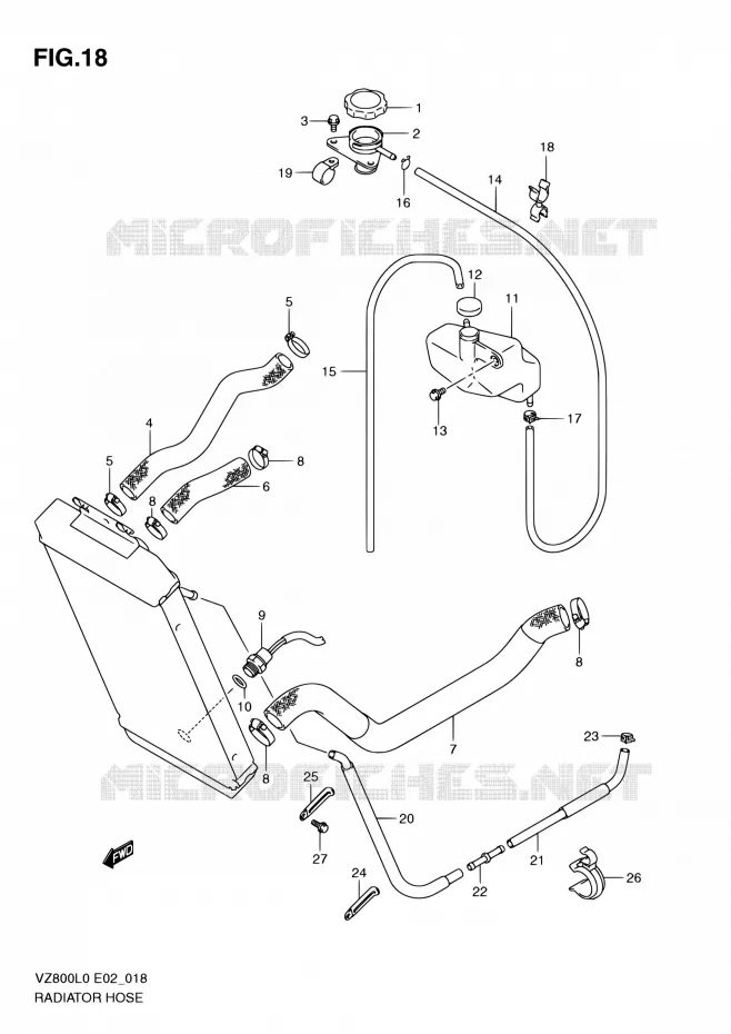 DURITE DE RADIATEUR Suzuki MOTO 800 MARAUDER 2010  VZ800 L0 (E24)