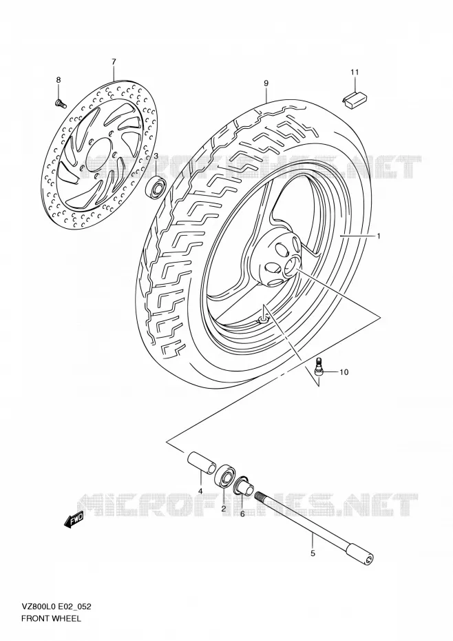ROUE AVANT Suzuki MOTO 800 MARAUDER 2010  VZ800 L0 (E24)