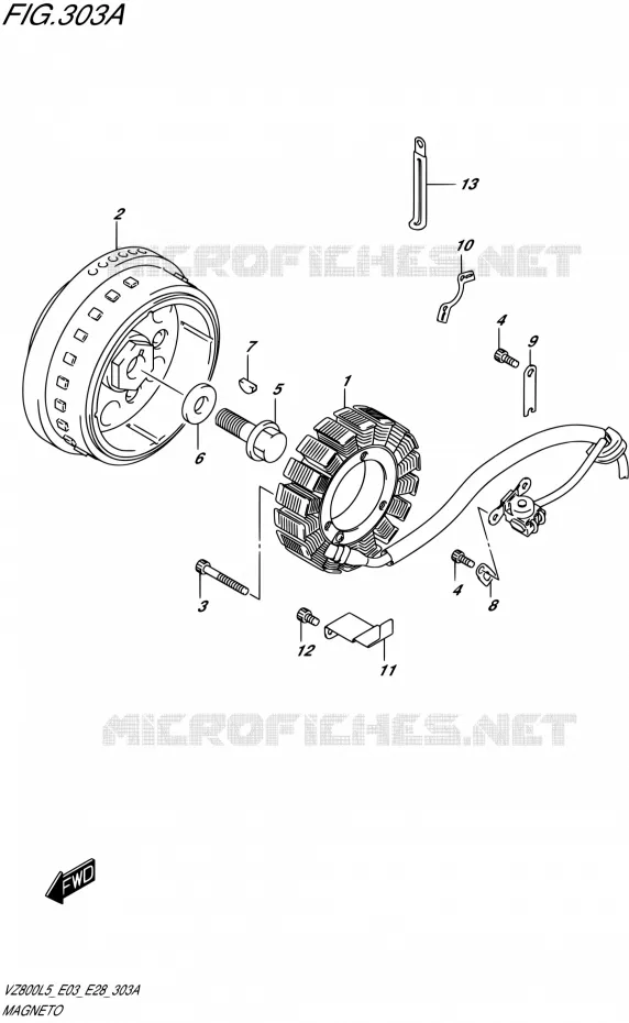 ALLUMAGE ROTOR - STATOR Suzuki MOTO 800 MARAUDER 2015  VZ800 L5 (E03,E28,E33)