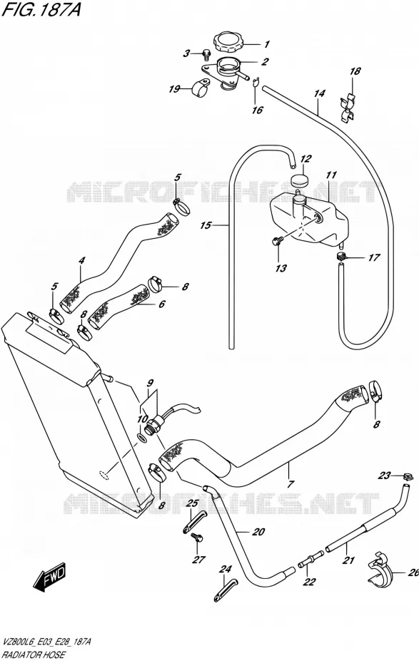 DURITE DE RADIATEUR Suzuki MOTO 800 MARAUDER 2016  VZ800 L6 (E03,E28,E33)