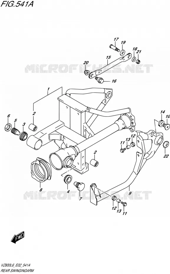 BRAS OSCILLANT ARRIERE Suzuki MOTO 800 INTRUDER 2016  VZ800 L6 (E19)