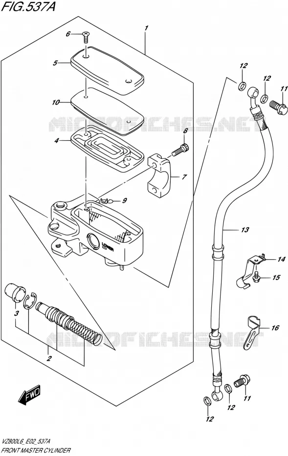 MAITRE CYLINDRE AVANT Suzuki MOTO 800 INTRUDER 2016  VZ800 L6 (E19)