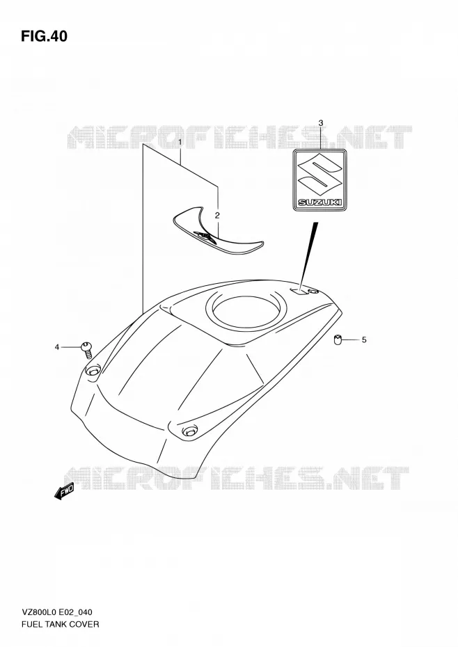 RESERVOIR D'ESSENCE - COUVERCLES Suzuki MOTO 800 MARAUDER 2010  VZ800UE L0 (E19)