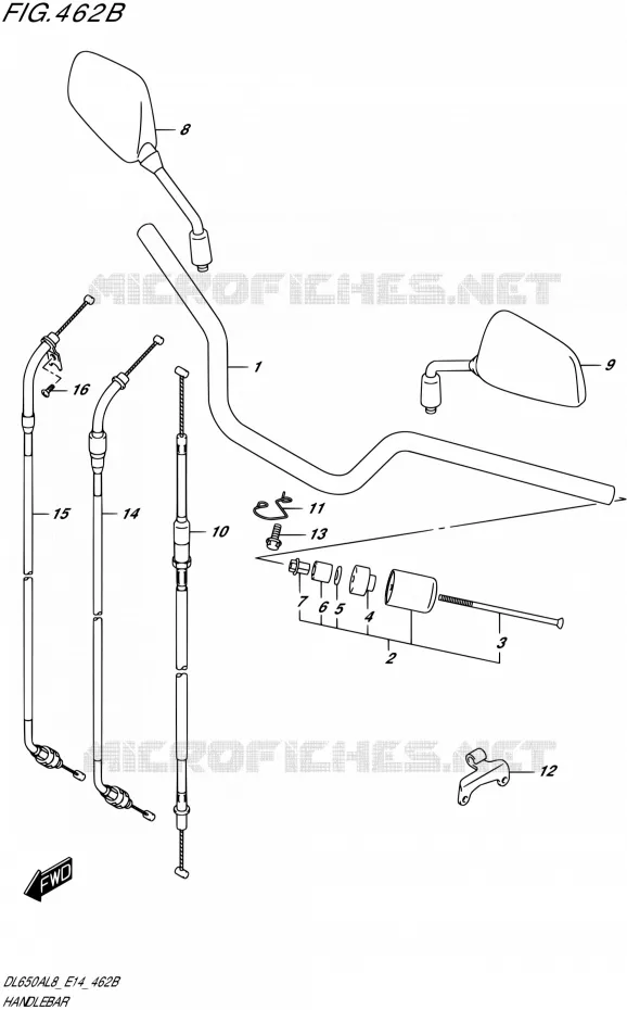GUIDON (DL650XA) Suzuki MOTO 650 V-STROM 2018  DL650AL8 E14