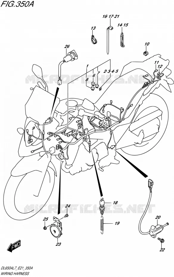 FAISCEAU ELECTRIQUE Suzuki MOTO 650 V-STROM 2017  DL650AL7 E21