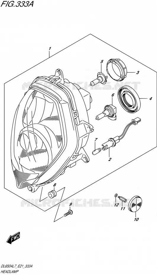 PHARE Suzuki MOTO 650 V-STROM 2017  DL650AL7 E21