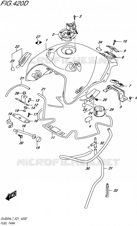 RESERVOIR D'ESSENCEAUEL7 E21) (FOR YVB,YWW) Suzuki MOTO 650 V-STROM 2017  DL650AL7 E21