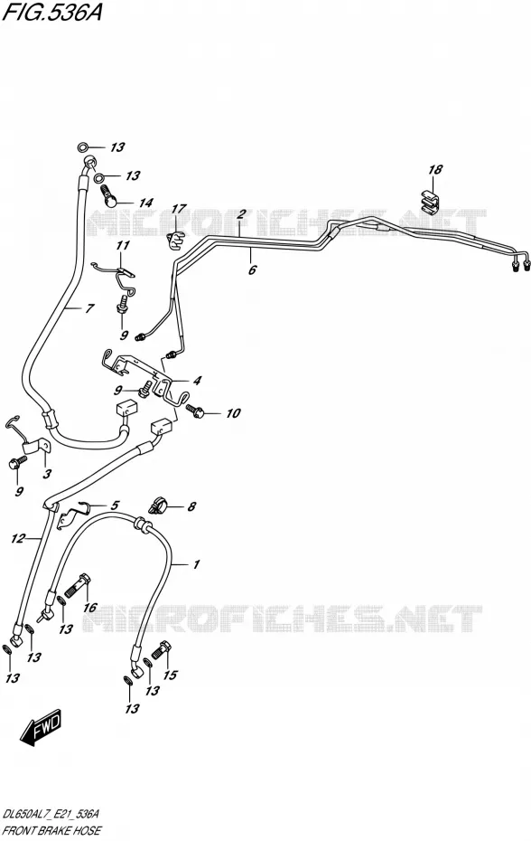 DURITE DE FREIN AVANT Suzuki MOTO 650 V-STROM 2017  DL650XAL7 E21