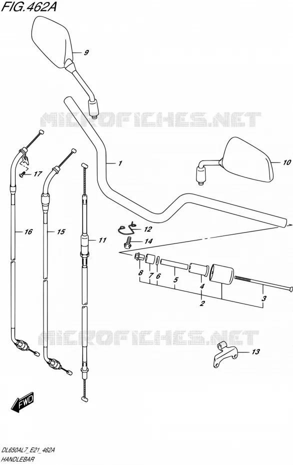 GUIDON (DL650AL7 E21) Suzuki MOTO 650 V-STROM 2017  DL650XAL7 E21