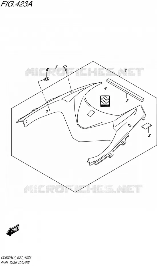 RESERVOIR D'ESSENCE - COUVERCLES Suzuki MOTO 650 V-STROM 2017  DL650XAL7 E21