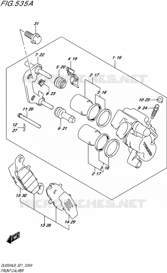 ETRIER DE FREIN AVANT Suzuki MOTO 650 V-STROM 2018  DL650A L8 E21