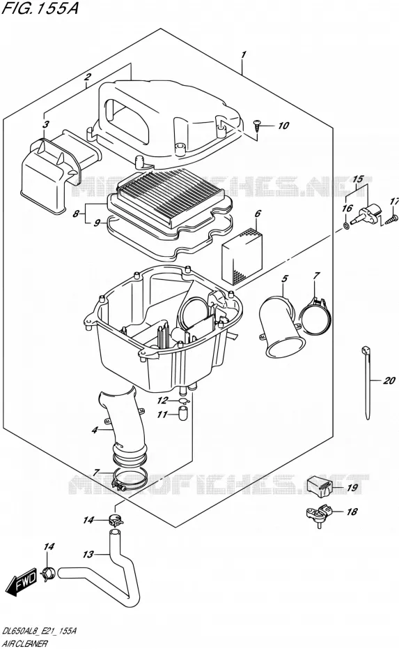 FILTRE A AIR Suzuki MOTO 650 V-STROM 2018  DL650XAL8 E21