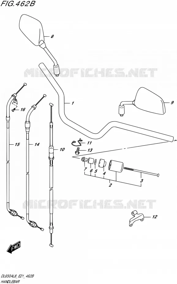 GUIDON (DL650XA,DL650XAUE) Suzuki MOTO 650 V-STROM 2018  DL650XAL8 E21