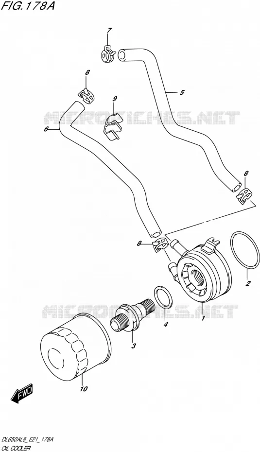 RADIATEUR D'HUILE Suzuki MOTO 650 V-STROM 2018  DL650XAL8 E21