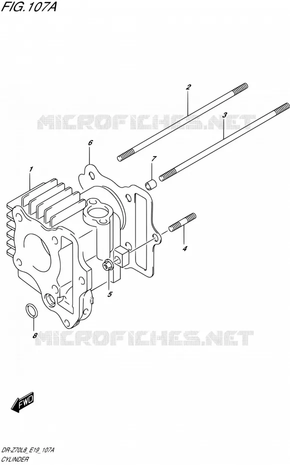 CYLINDRE Suzuki MOTO 70 DR-Z 2018  DR-Z70L8 E19