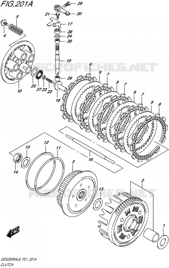EMBRAYAGE Suzuki MOTO 250 GSX-R 2018  GSX250RA L8/GSX250RZA L8 P21