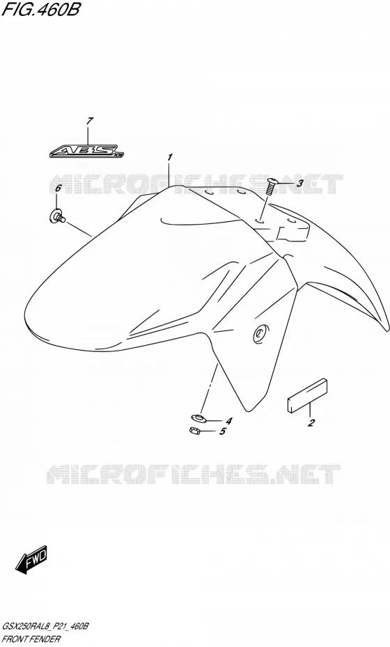 GARDE BOUE AVANTRAZL8 P21) Suzuki MOTO 250 GSX-R 2018  GSX250RA L8/GSX250RZA L8 P21