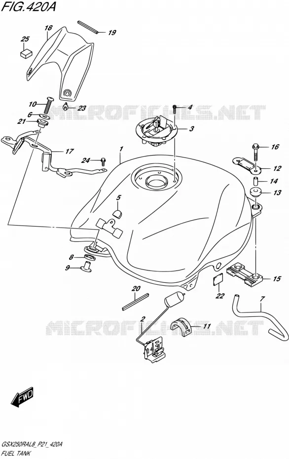 RESERVOIR D'ESSENCERAL8 P21) Suzuki MOTO 250 GSX-R 2018  GSX250RA L8/GSX250RZA L8 P21