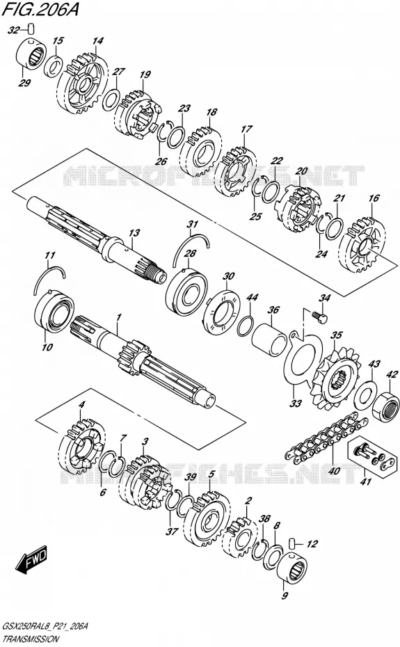 TRANSMISSION Suzuki MOTO 250 GSX-R 2018  GSX250RA L8/GSX250RZA L8 P21