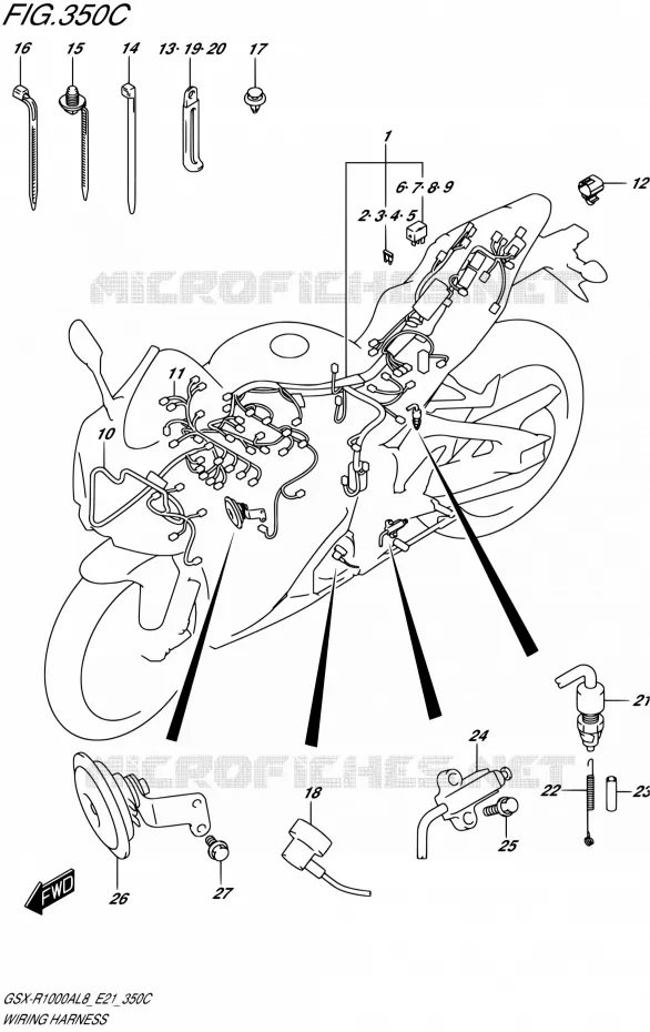 FAISCEAU ELECTRIQUEX-R1000RAL8 E21) Suzuki MOTO 1000 GSX-R 2018  GSX-R1000RZAL8 / GSX-R1000RAL8 E21