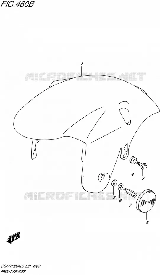 GARDE BOUE AVANT1000RZAL8 E21) Suzuki MOTO 1000 GSX-R 2018  GSX-R1000AL8 E21