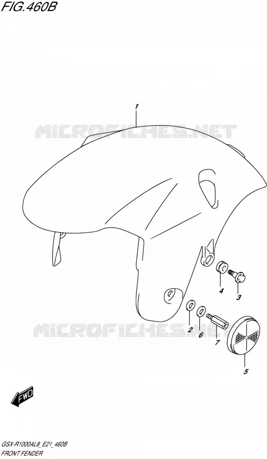 GARDE BOUE AVANT1000RZAL8 E21) Suzuki MOTO 1000 GSX-R 2018  GSX-R1000AL8 E21