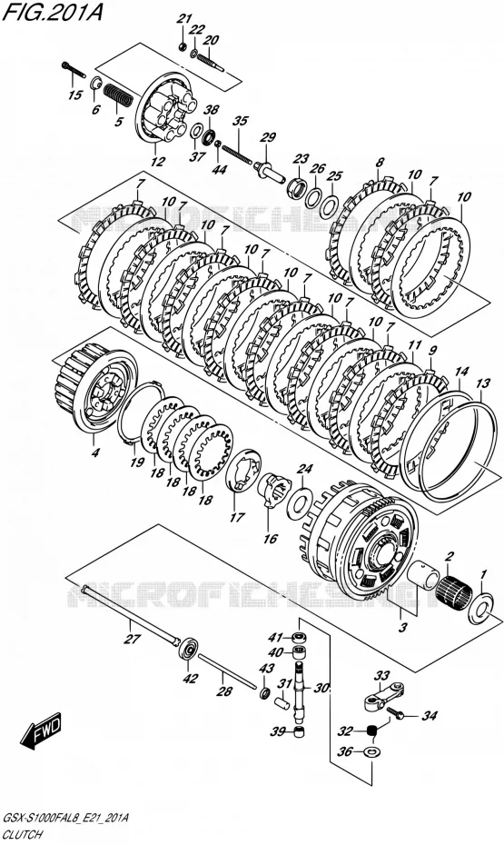 EMBRAYAGE Suzuki MOTO 1000 GSX-S 2018  GSX-S1000FAL8 / GSX-S1000FZAL8 E21