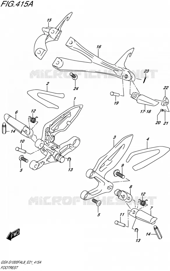 REPOSE PIED Suzuki MOTO 1000 GSX-S 2018  GSX-S1000FAL8 / GSX-S1000FZAL8 E21