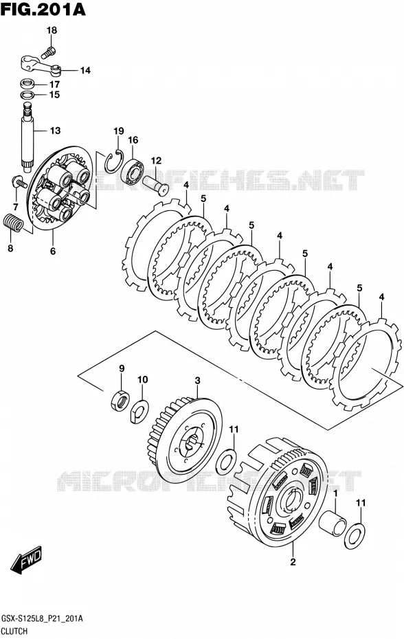 EMBRAYAGE Suzuki MOTO 125 GSX-S 2018  GSX-S125L8 P21