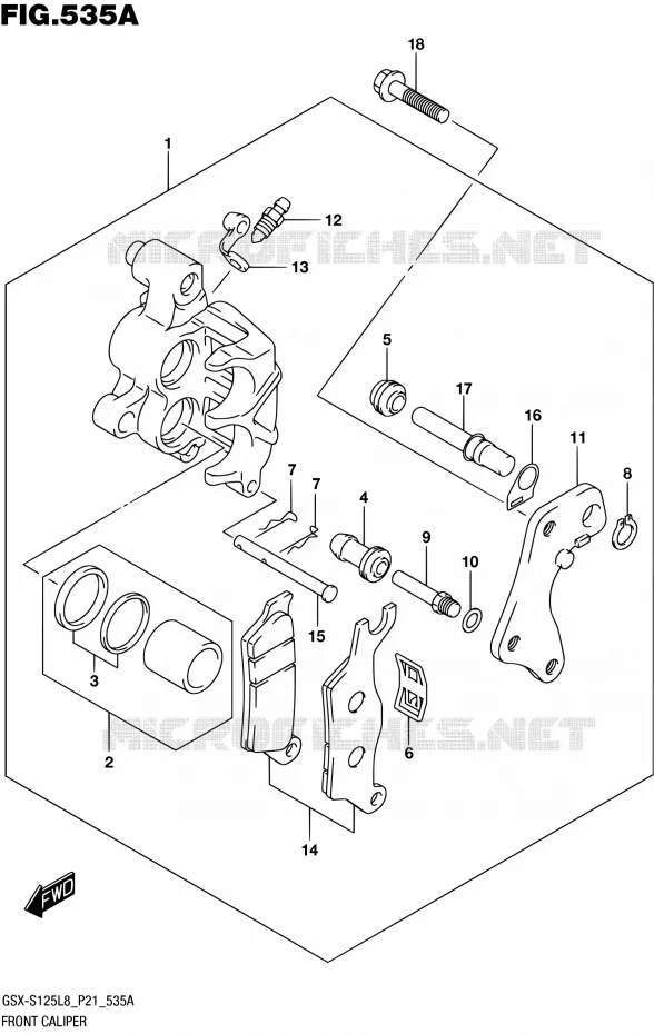 ETRIER DE FREIN AVANT Suzuki MOTO 125 GSX-S 2018  GSX-S125L8 P21