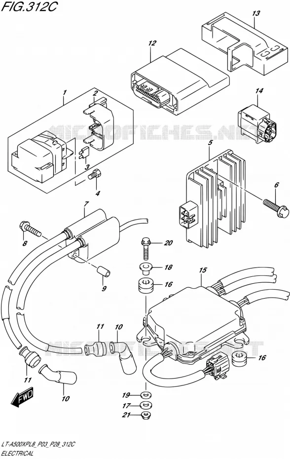 PARTIE ELECTRIQUE0XPL8 P33) Suzuki QUAD 500 KINGQUAD 2018  LT-A500XP L8 (P03)