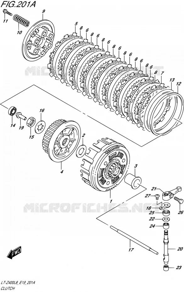 EMBRAYAGE Suzuki QUAD 400 QUADSPORT 2018  LT-Z400L8 E19