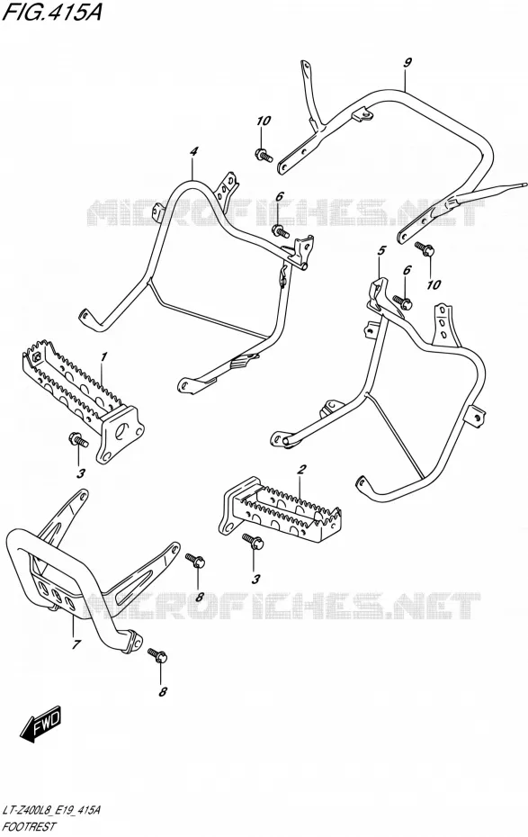 REPOSE PIED Suzuki QUAD 400 QUADSPORT 2018  LT-Z400L8 E19