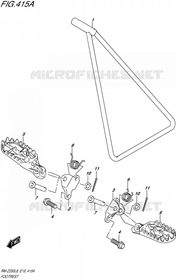 REPOSE PIED Suzuki MOTO 250 RM-Z 2018  RM-Z250L8 E19