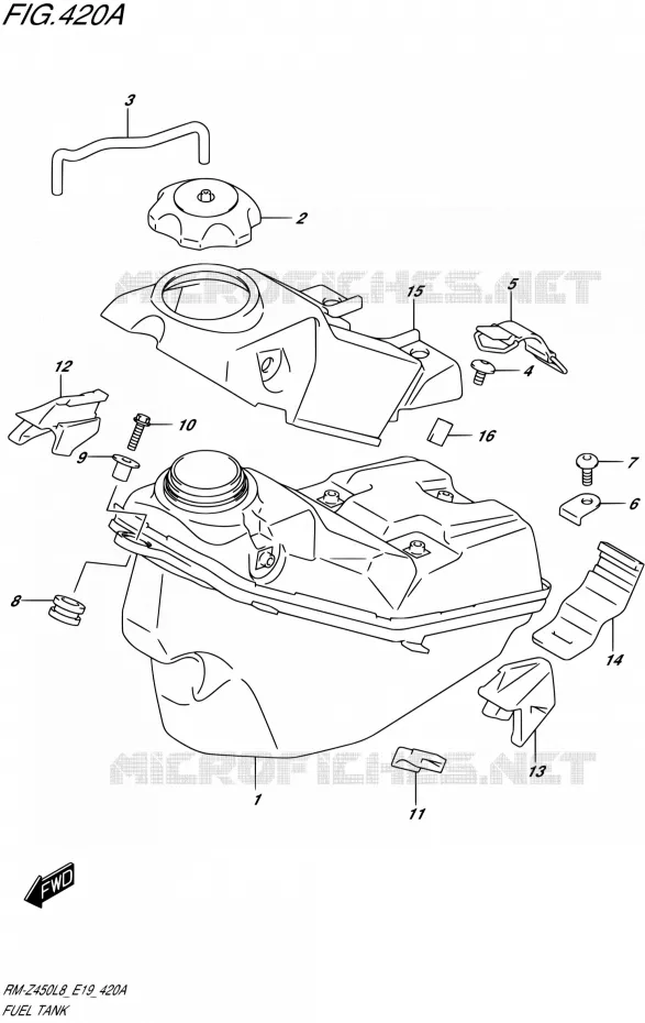 RESERVOIR D'ESSENCE Suzuki MOTO 450 RM-Z 2018  RM-Z450L8 E19