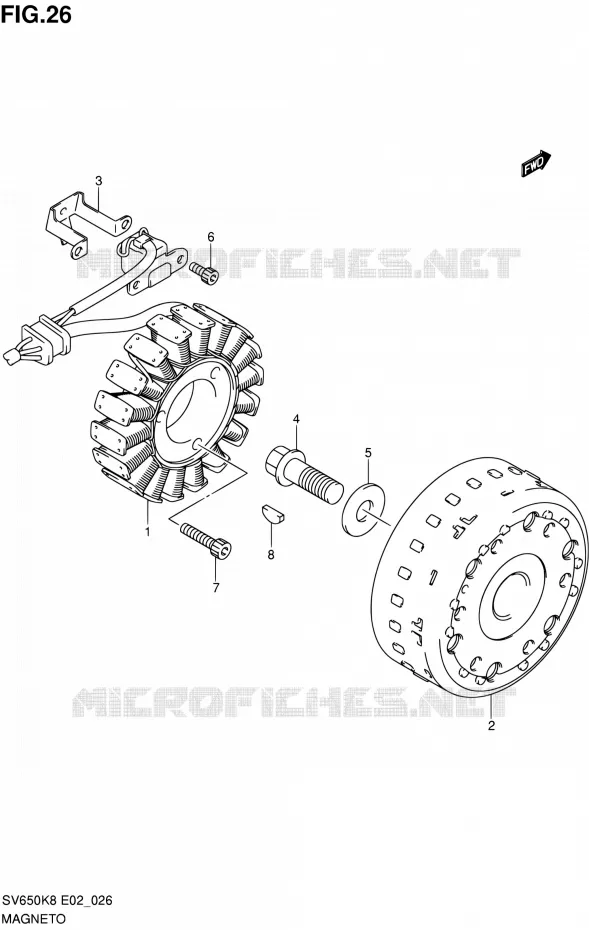 ALLUMAGE ROTOR - STATOR Suzuki MOTO 650 SV 2008  SV650K8(E2)