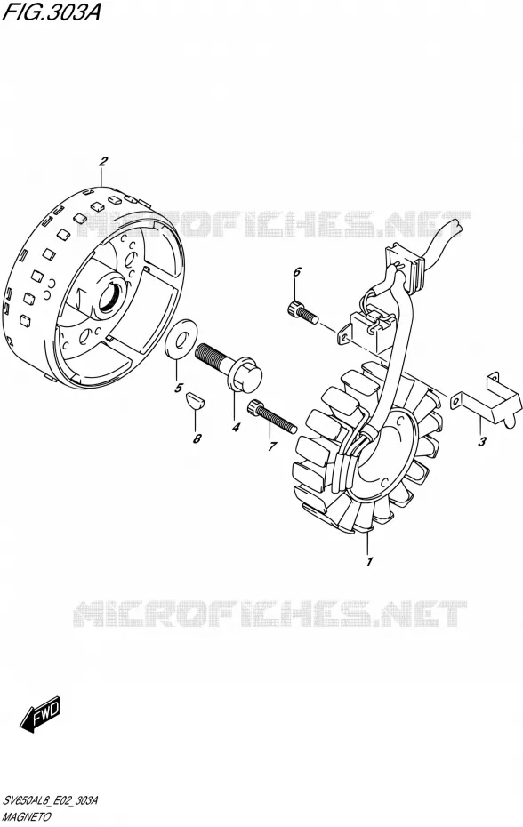 ALLUMAGE ROTOR - STATOR Suzuki MOTO 650 SV 2018  SV650AL8 E02