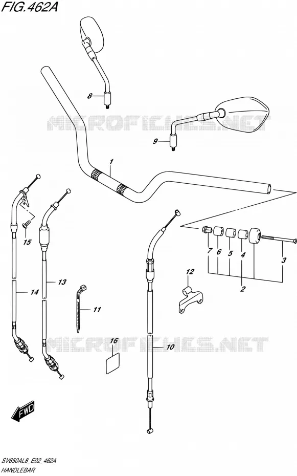 GUIDON Suzuki MOTO 650 SV 2018  SV650AL8 E02