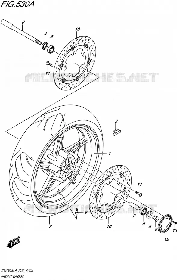 ROUE AVANT Suzuki MOTO 650 SV 2018  SV650AL8 E02