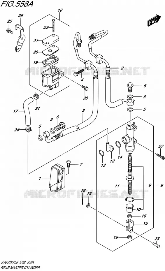 MAITRE CYLINDRE ARRIERE Suzuki MOTO 650 SV 2018  SV650XAL8 E02