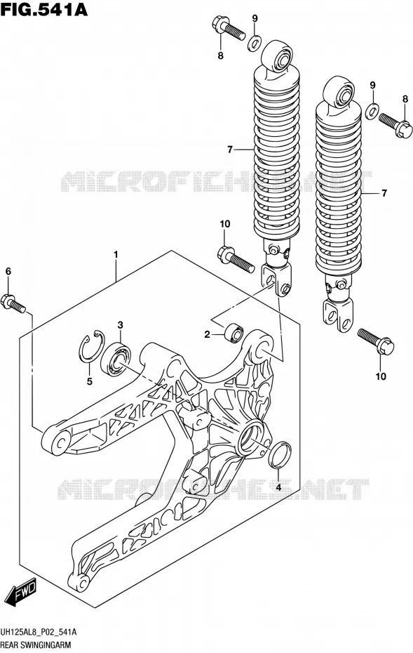 BRAS OSCILLANT ARRIERE Suzuki SCOOTER 125 BURGMAN 2018  UH125AL8 P02