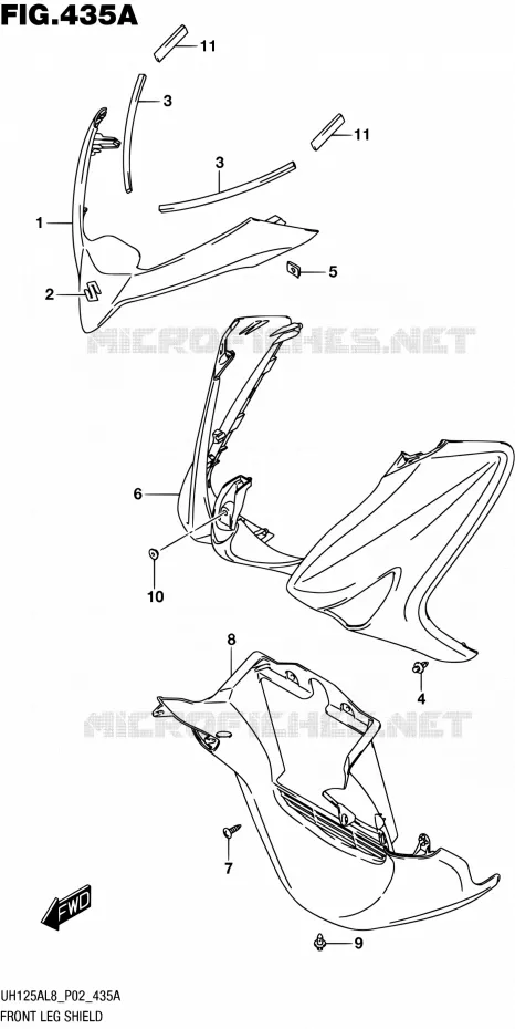 CARENAGES AVANT Suzuki SCOOTER 125 BURGMAN 2018  UH125AL8 P02