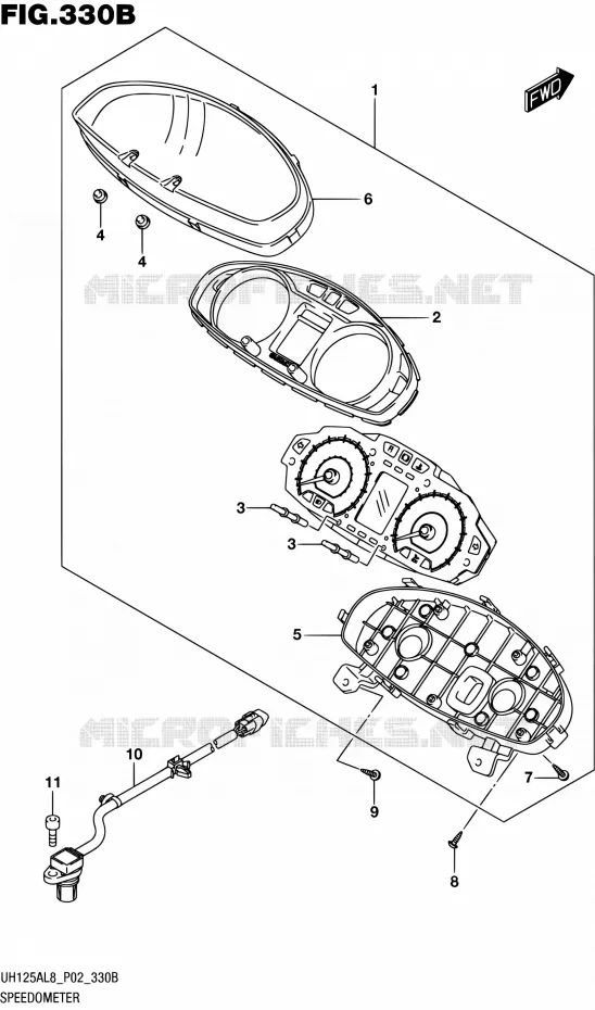 COMPTEUR (UH125AL8 P19) Suzuki SCOOTER 125 BURGMAN 2018  UH125AL8 P02