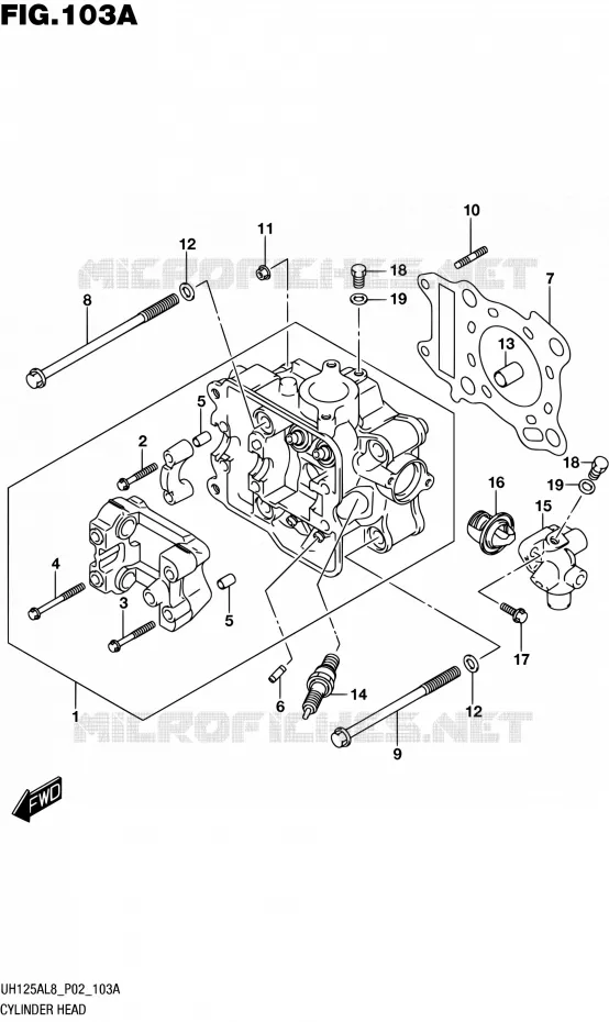 CULASSE Suzuki SCOOTER 125 BURGMAN 2018  UH125AL8 P02