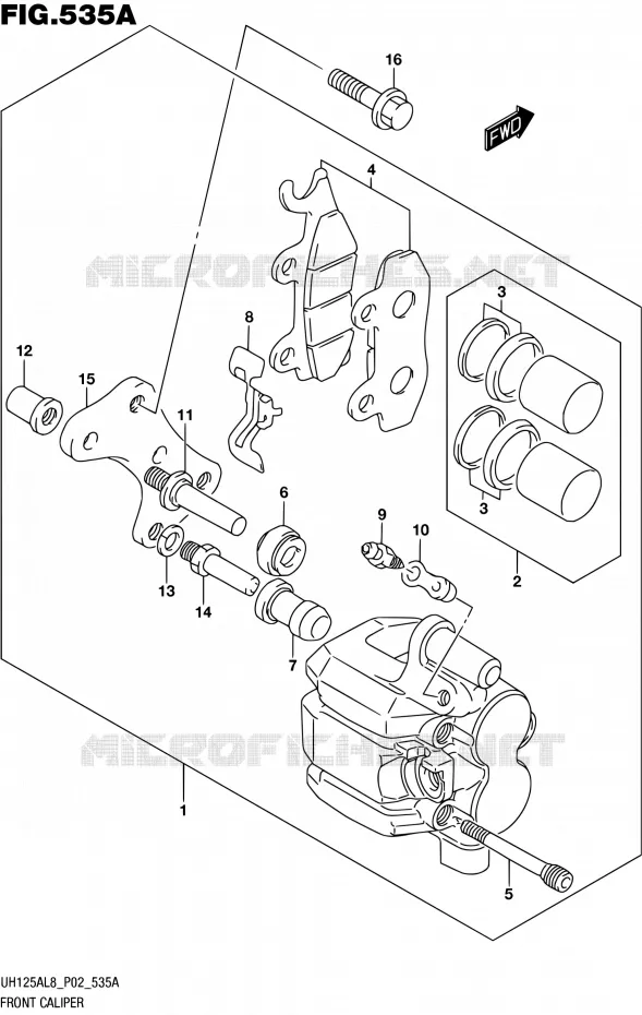 ETRIER DE FREIN AVANT Suzuki SCOOTER 125 BURGMAN 2018  UH125AL8 P02