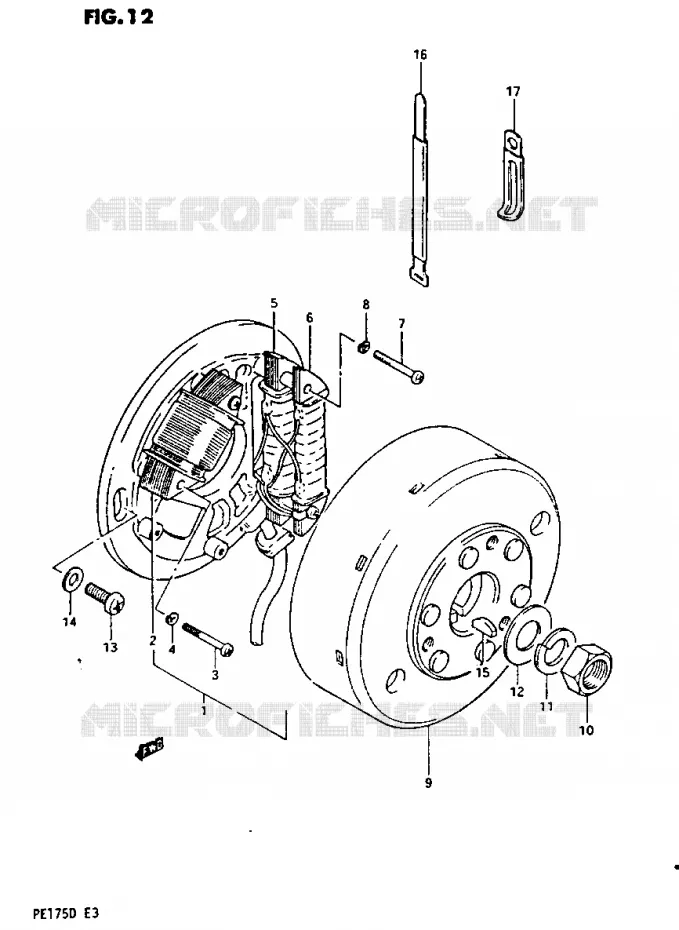 ALLUMAGE ROTOR - STATOR Suzuki MOTO 175 PE 1983  PE175D(Z/D)