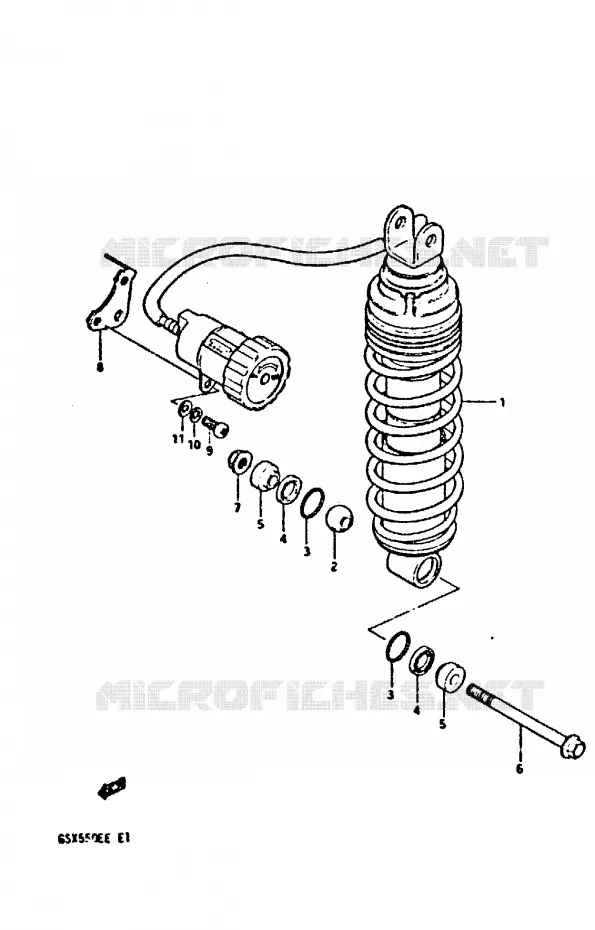 AMORTISSEUR ARRIERE (GSX550ED/EE) Suzuki MOTO 550 GSX-E 1983  GSX550ESD(E1)