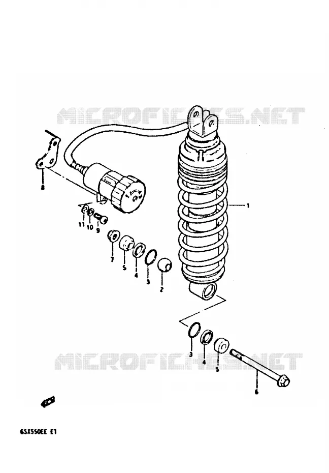 AMORTISSEUR ARRIERE (GSX550ESE/EFE) Suzuki MOTO 550 GSX-E 1983  GSX550ESD(E1)