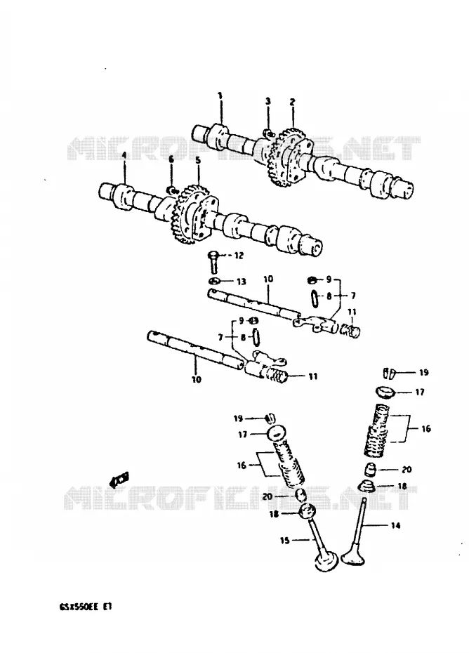 ARBRE A CAMES - SOUPAPES Suzuki MOTO 550 GSX-E 1983  GSX550ESD(E1)