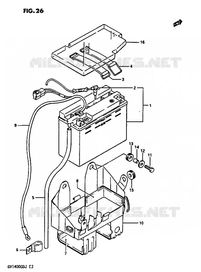 BATTERIE Suzuki MOTO 1400 CAVALCADE 1987  GV1400GDH(G/H/J)